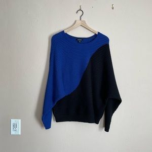 Express black and blue slouchy sweater